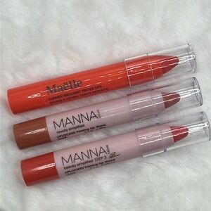 Set of 3 Tinted Lip Balm Crayons/Priming Wand - Maelle/Manna Kadar
